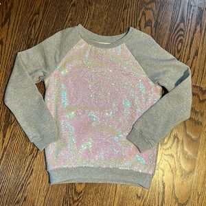 Like new. Front panel sequin heather grey sweatshirt.